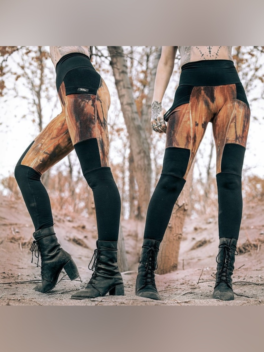 Brown and Black Crossfox Lucien Leggings size Small NWT